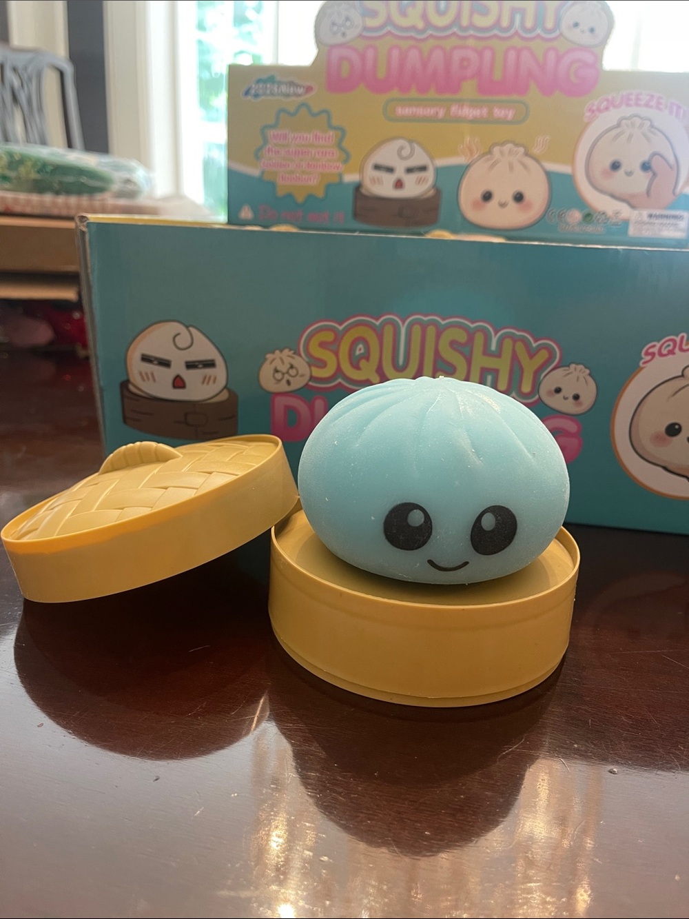 Cute Squishy Dumpling Stress Toy - blue in box nwt